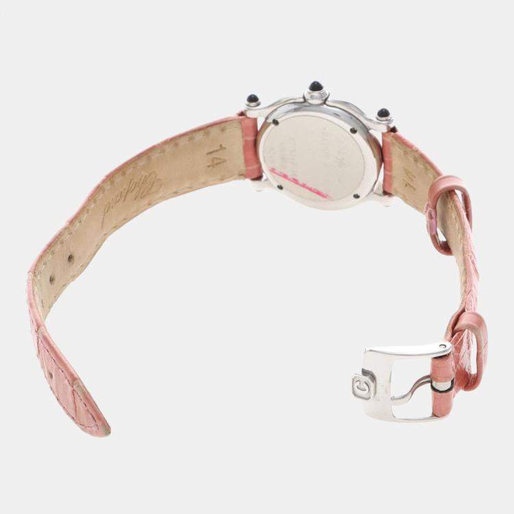 Pre Owned Chopard Happy Sport Diamond 27/8245-36 Quartz Stainless Steel Womens Wristwatch 26 mm