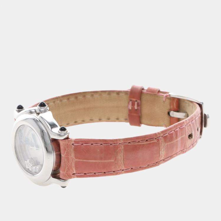 Pre Owned Chopard Happy Sport Diamond 27/8245-36 Quartz Stainless Steel Womens Wristwatch 26 mm