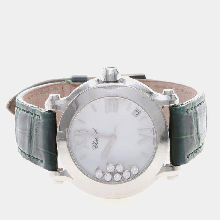 Pre Owned ساعة يد نسائية شوبارد هابي سبورت 8475 ستانلس ستيل كوارتز 36 مم