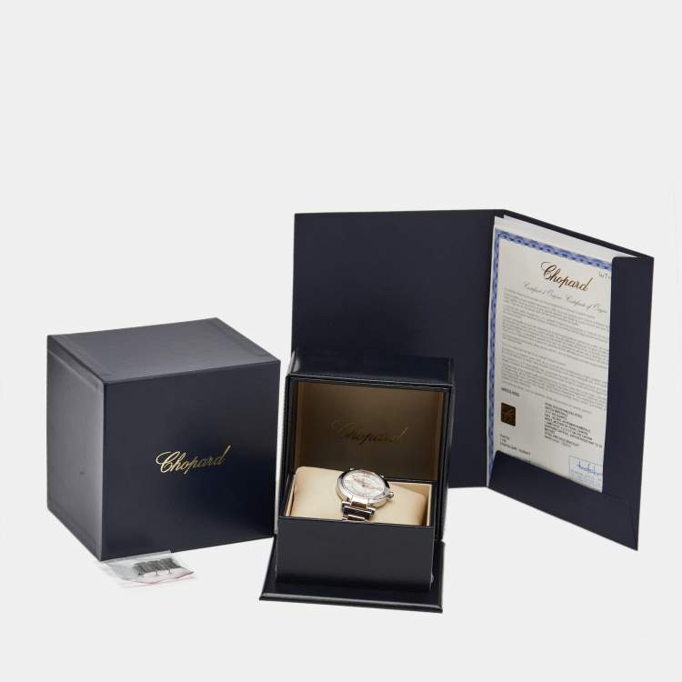 Pre Owned Chopard Imperiale 388532-6002 Silver Dial Mother of Pearl 18K Rose Gold Stainless Steel Women's Wristwatch 36 mm