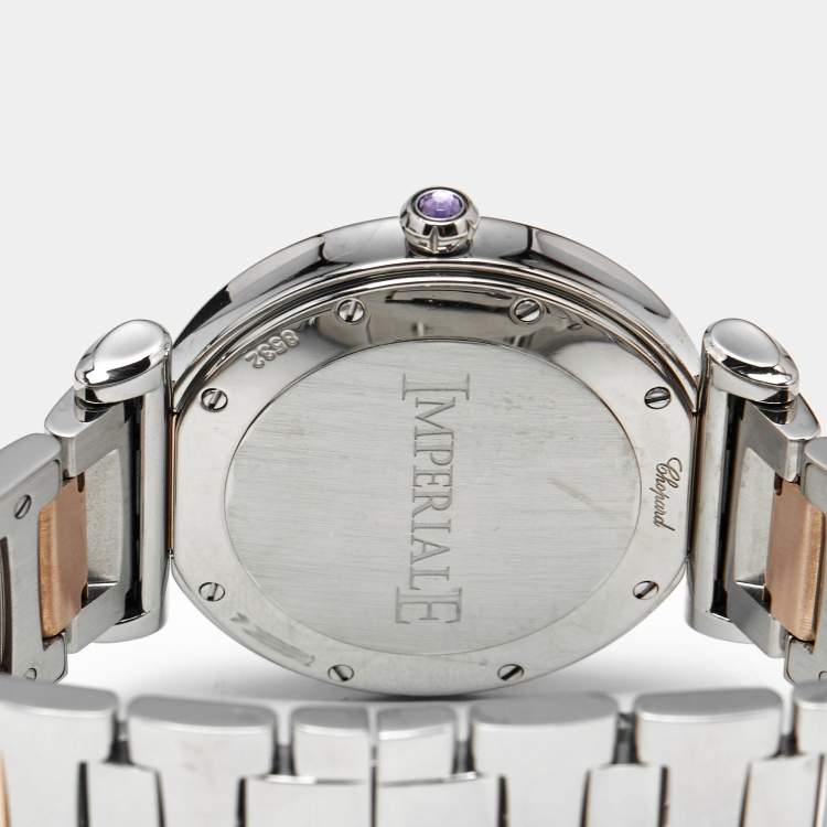 Pre Owned Chopard Imperiale 388532-6002 Silver Dial Mother of Pearl 18K Rose Gold Stainless Steel Women's Wristwatch 36 mm