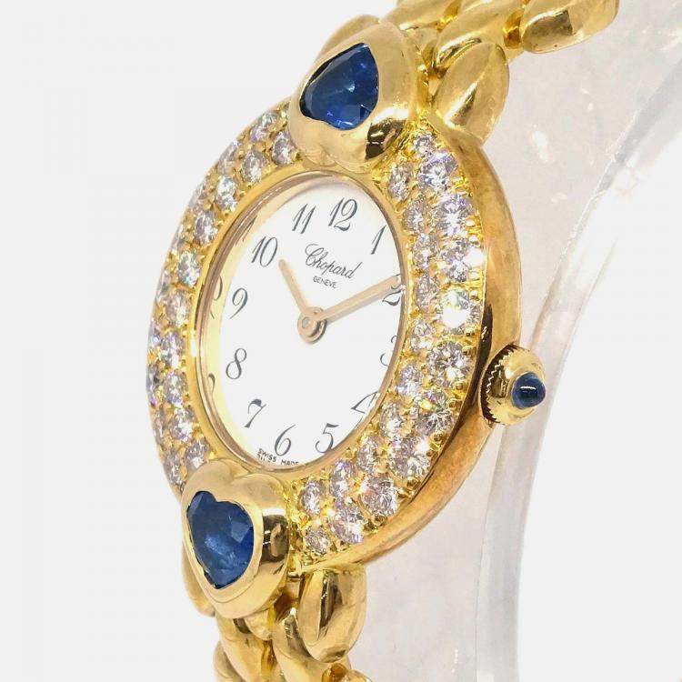 Pre Owned Chopard 10/5352-23 Quartz 18k Yellow Gold Women's Wristwatch 23 mm