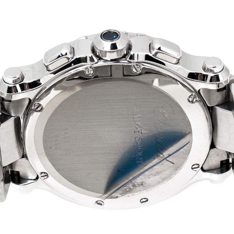Pre Owned Chopard White Stainless Steel Happy Sport 8499 Women's Wristwatch 42 mm