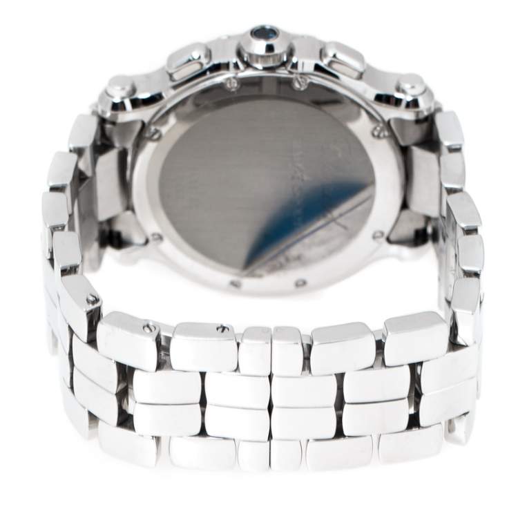 Pre Owned Chopard White Stainless Steel Happy Sport 8499 Women's Wristwatch 42 mm