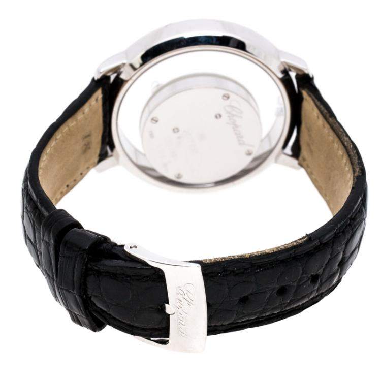 Pre Owned Chopard Mother of Pearl 18K White Gold Diamonds 20/7230 Women's Wristwatch 36 mm