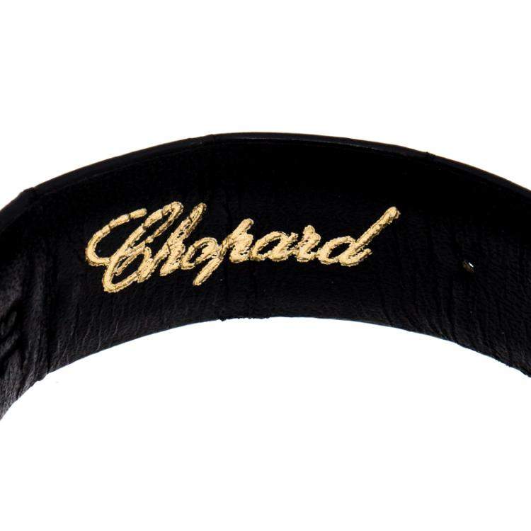 Pre Owned Chopard Diamond Pave 18k White Gold Happy Diamonds 20/6934 Women's Wristwatch 31MM