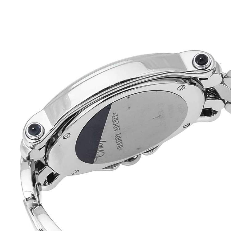 Pre Owned Chopard Mother Of Pearl Stainless Steel Diamond Happy Sport 27/8418-23 Women's Wristwatch 30 mm