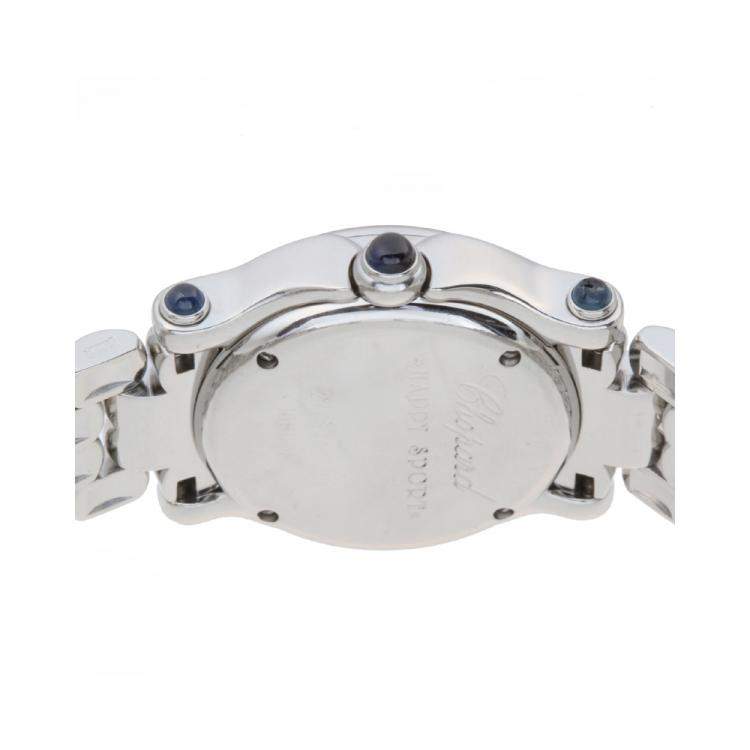 Pre Owned Chopard MOP Diamonds Stainless Steel Happy Sport 8250-23 Women's Wristwatch 26 MM