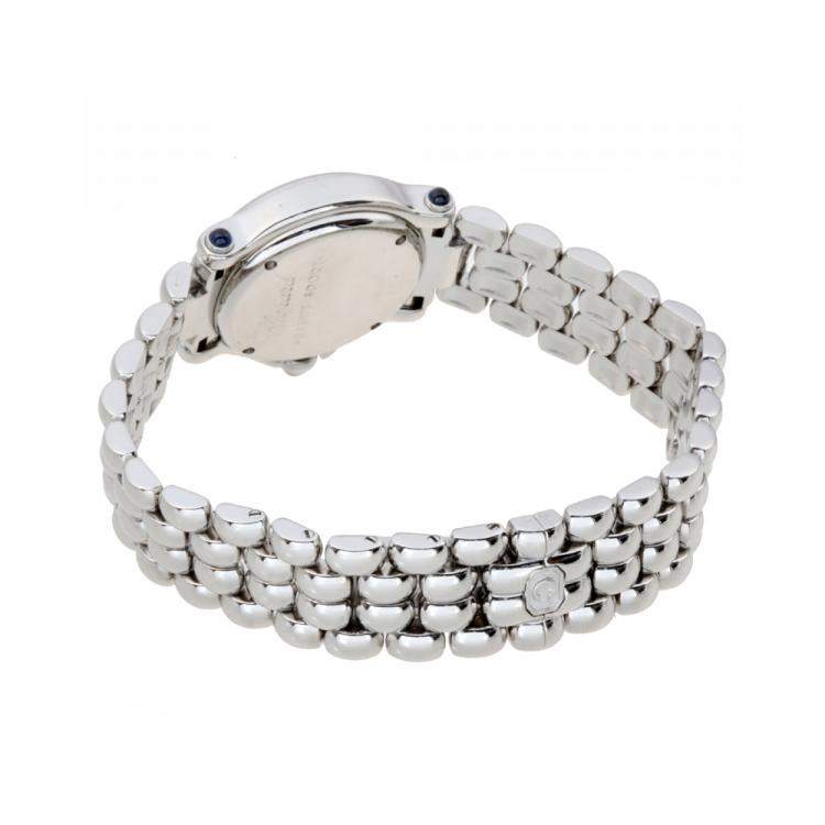 Pre Owned Chopard MOP Diamonds Stainless Steel Happy Sport 8250-23 Women's Wristwatch 26 MM