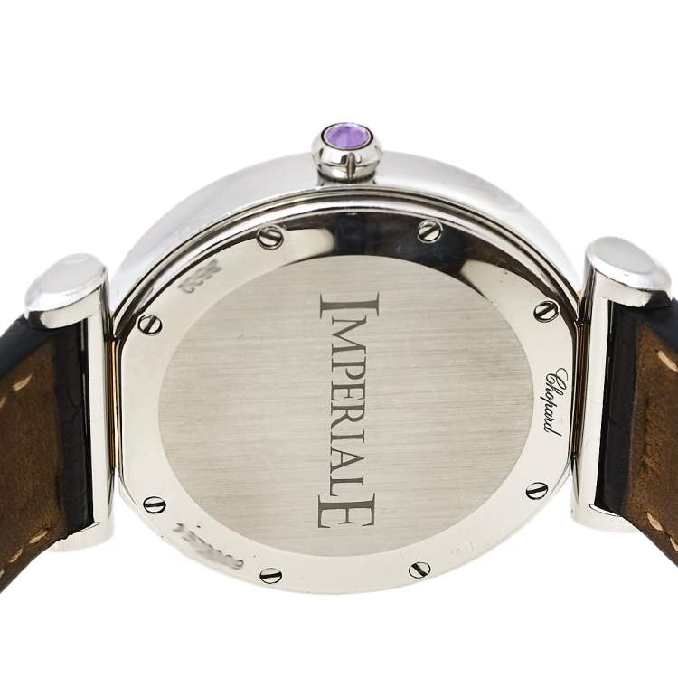 Pre Owned Chopard Silver Mother of Pearl 18K Rose Gold & Stainless Steel Imperiale 388532-6001 Women's Wristwatch 36 mm
