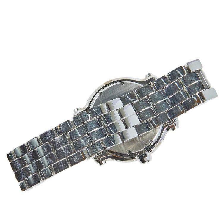 Pre Owned Chopard White Stainless Steel Happy Sport 8475 Women's Wristwatch 36 mm