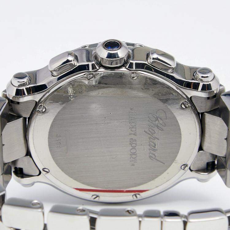 Pre Owned Chopard White Stainless Steel Diamond Happy Sport 288499-3003 Women's Wristwatch 42 mm