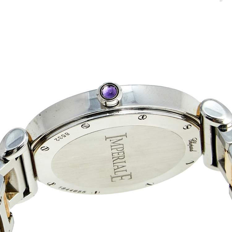 Pre Owned Chopard Silver Mother of Pearl 18k Rose Gold Stainless Steel Diamond Imperiale 388532-6004 Women's Wristwatch 36 mm