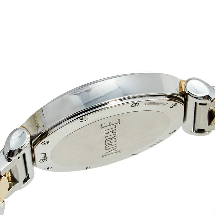 Pre Owned Chopard Silver Mother of Pearl 18k Rose Gold Stainless Steel Diamond Imperiale 388532-6004 Women's Wristwatch 36 mm