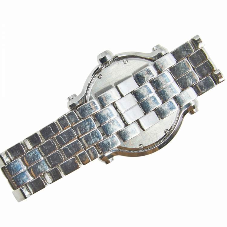 Pre Owned Chopard Mother of Pearl Stainless Steel Happy Sport 8475 Women's Wristwatch 35 mm