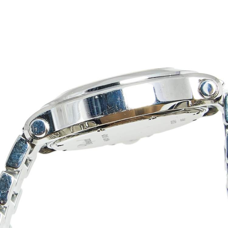 Pre Owned Chopard Mother of Pearl Stainless Steel Happy Sport 8475 Women's Wristwatch 35 mm