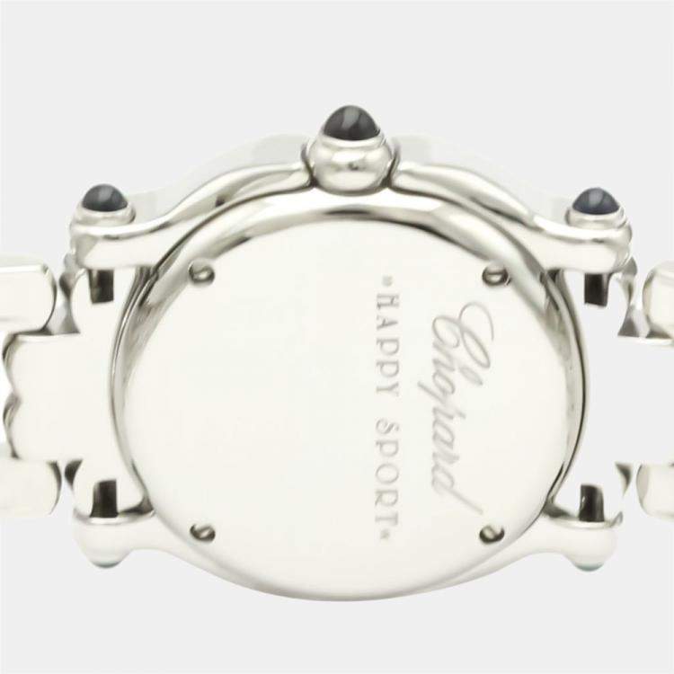 Pre Owned Chopard MOP Stainless Steel Happy Sport 27/8250-23 Quartz Women's Wristwatch 26 MM