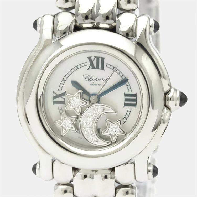 Pre Owned Chopard MOP Stainless Steel Happy Sport 27/8250-23 Quartz Women's Wristwatch 26 MM