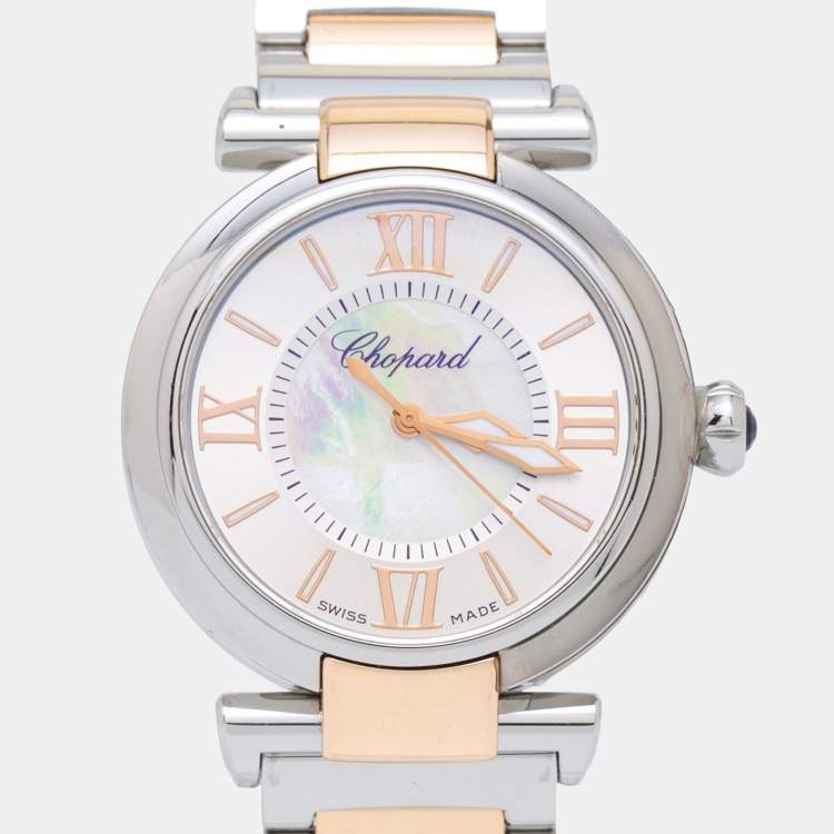 Pre Owned Chopard Silver Rose Gold and Stainless Steel Imperiale 388563-6006 Women's Wristwatch 29 mm