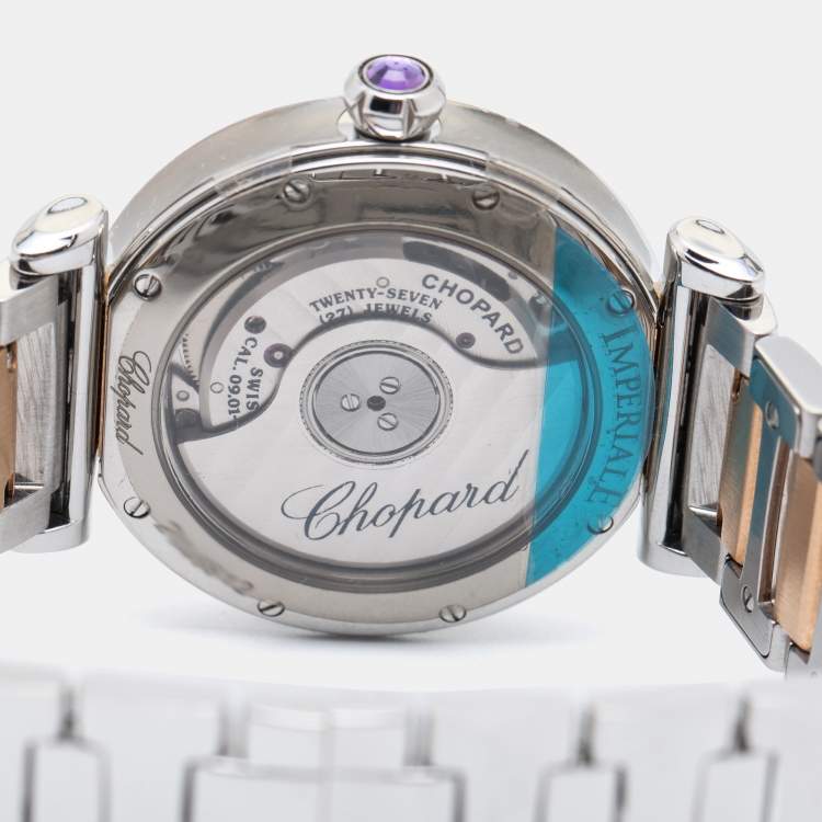 Pre Owned Chopard Silver Rose Gold and Stainless Steel Imperiale 388563-6006 Women's Wristwatch 29 mm