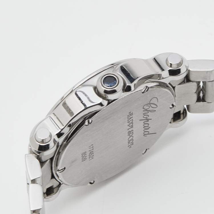 Pre Owned Chopard White Stainless Steel Diamond Happy Diamond 278509-3002 Women's Wristwatch 30 mm