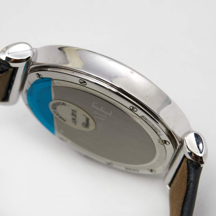 Pre Owned Chopard Silver Stainless Steel Diamond Satin Imperiale 388532-3001 Women's Wristwatch 36 mm