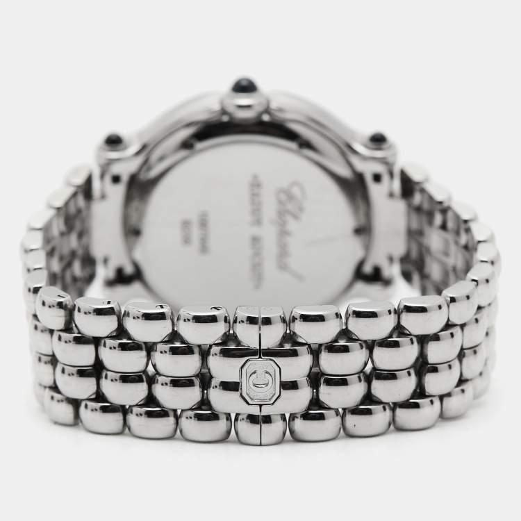 Pre Owned Chopard White Stainless Steel Happy Sport 27/8236-23 Women's Wristwatch 32 mm