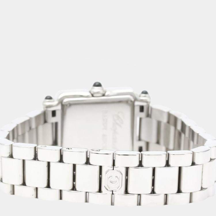 مملوكة مسبقًا Chopard Black Diamond Stainless Steel Happy Sport 27/8893-23 Quartz Women's Wristwatch 23 mm