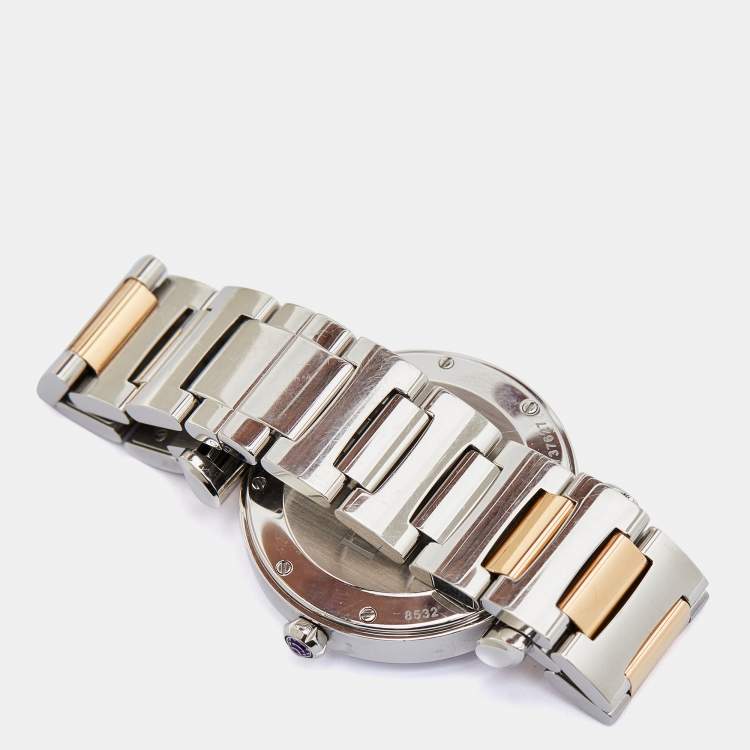 Pre Owned Chopard Silver Mother of Pearl 18K Rose Gold Stainless Steel Imperiale 388532-6001 Women's Wristwatch 36 mm
