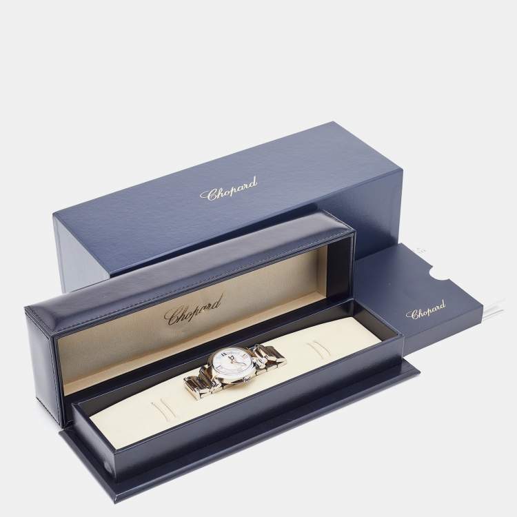 Pre Owned Chopard Silver Mother of Pearl 18K Rose Gold Stainless Steel Imperiale 388532-6001 Women's Wristwatch 36 mm