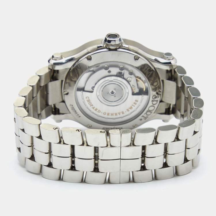 Pre Owned Chopard Pink Stainless Steel Diamond Happy Sport 278559-3025 Women's Wristwatch 36 mm