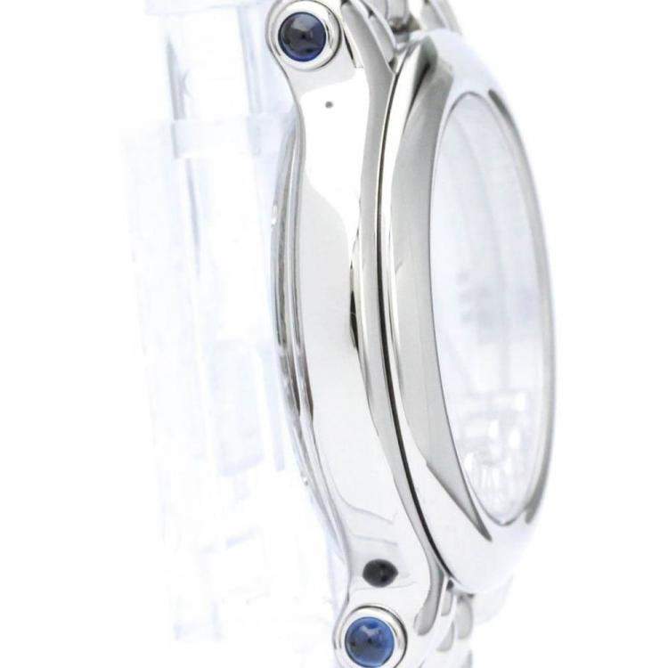 Pre Owned Chopard White Stainless Steel Happy Sport 27/8236-23 Women's Wristwatch 32 mm