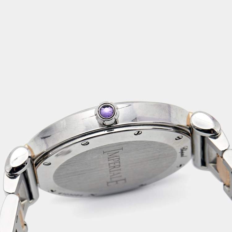 Pre Owned Chopard Mother of Pearl 18k Rose Gold Stainless Steel Imperiale 388532-6002 Women's Wristwatch 36 mm