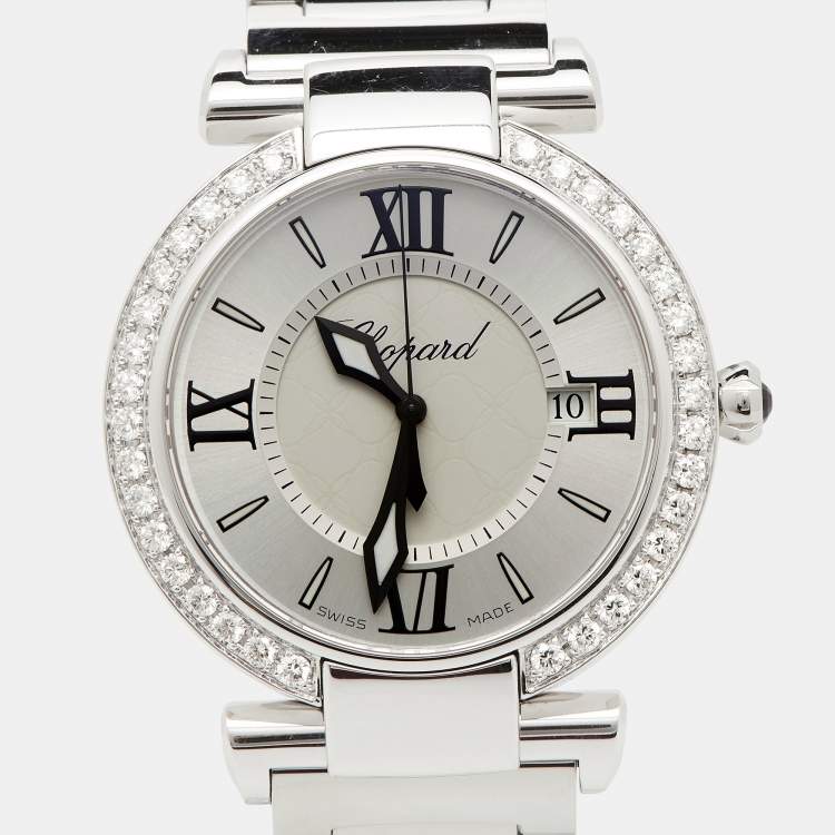 Pre Owned Chopard Silver Stainless Steel Diamond Imperiale 388532-3002 Women's Wristwatch 36 mm