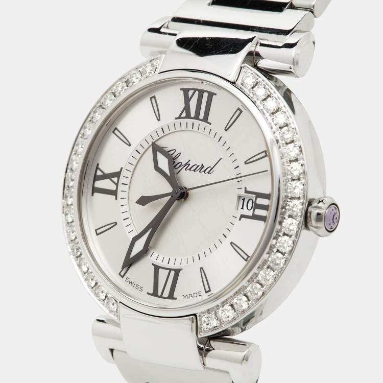 Pre Owned Chopard Silver Stainless Steel Diamond Imperiale 388532-3002 Women's Wristwatch 36 mm