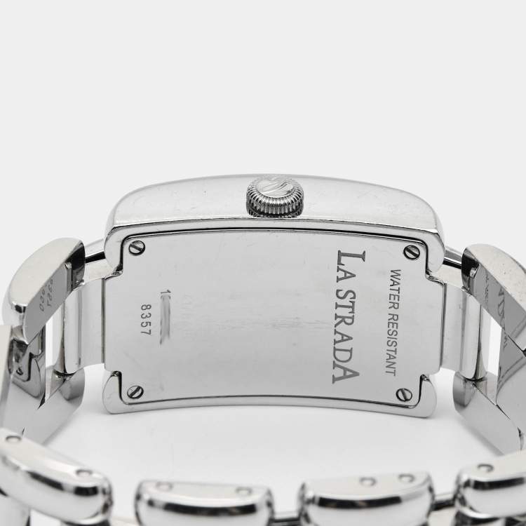 Pre Owned Chopard White Stainless Steel Diamonds La Strada 41/8415 Women's Wristwatch 23.50 mm