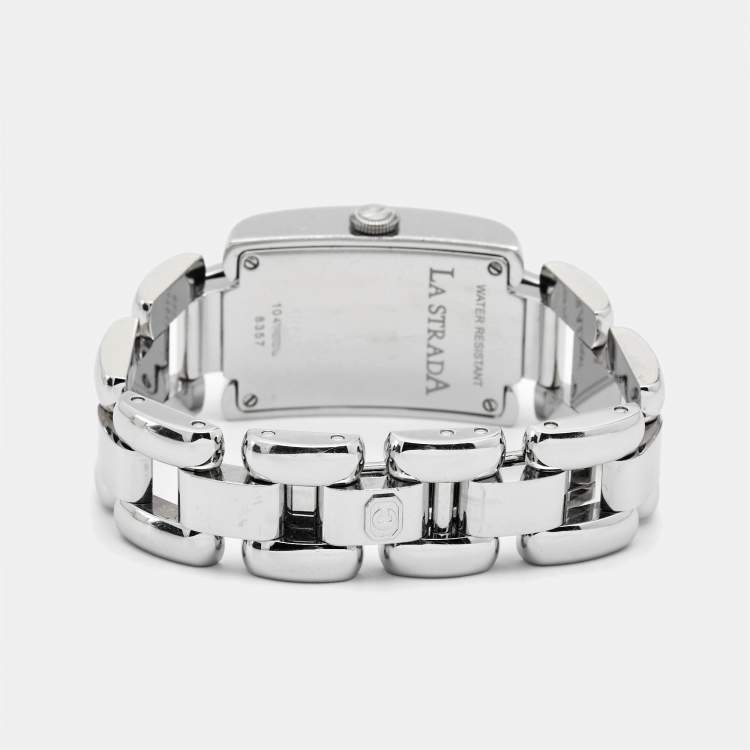 Pre Owned Chopard White Stainless Steel Diamonds La Strada 41/8415 Women's Wristwatch 23.50 mm