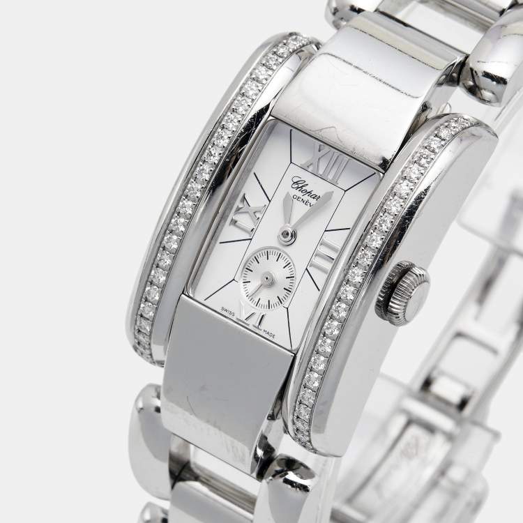 Chopard White Stainless Steel Diamonds La Strada 41 8415 Women s