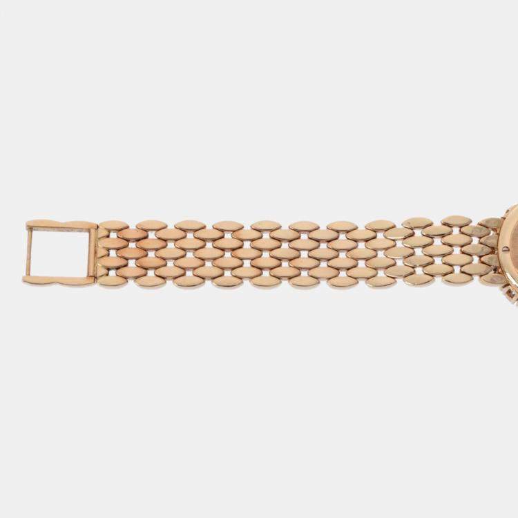 Pre Owned Chopard White Diamond 18k Yellow Gold Classic Quartz Women's Wristwatch 22 mm