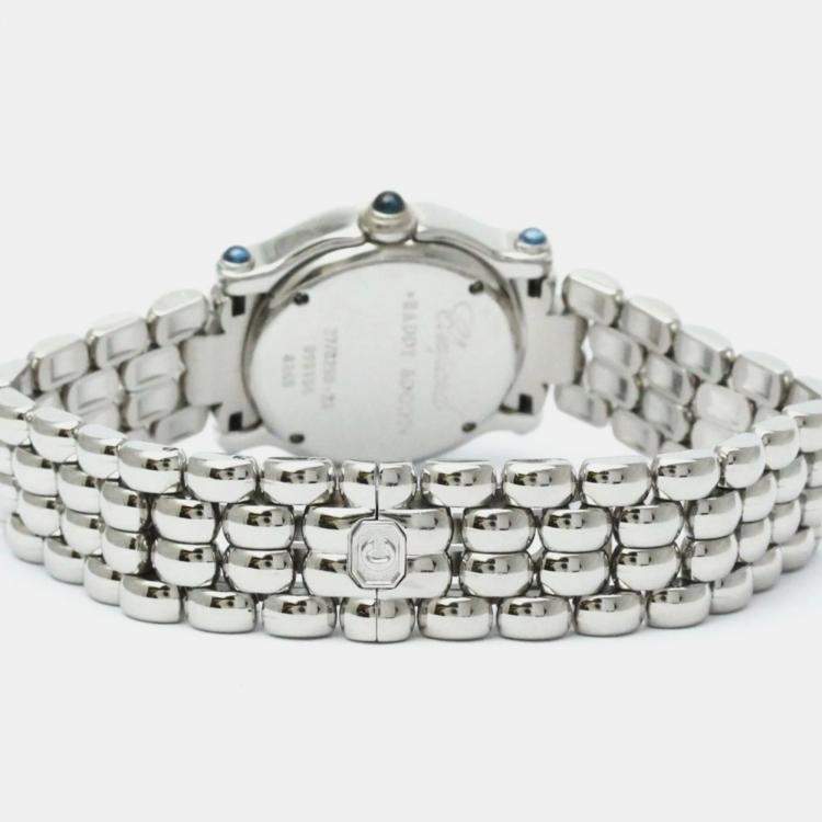Pre Owned Chopard White Stainless Steel Happy Sport 27/8250-23 Quartz Women's Wristwatch 26 mm