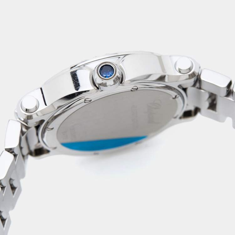 Pre Owned Chopard Mother of Pearl Diamond Stainless Steel Happy Sport 278477-3002 Women's Wristwatch 36 mm
