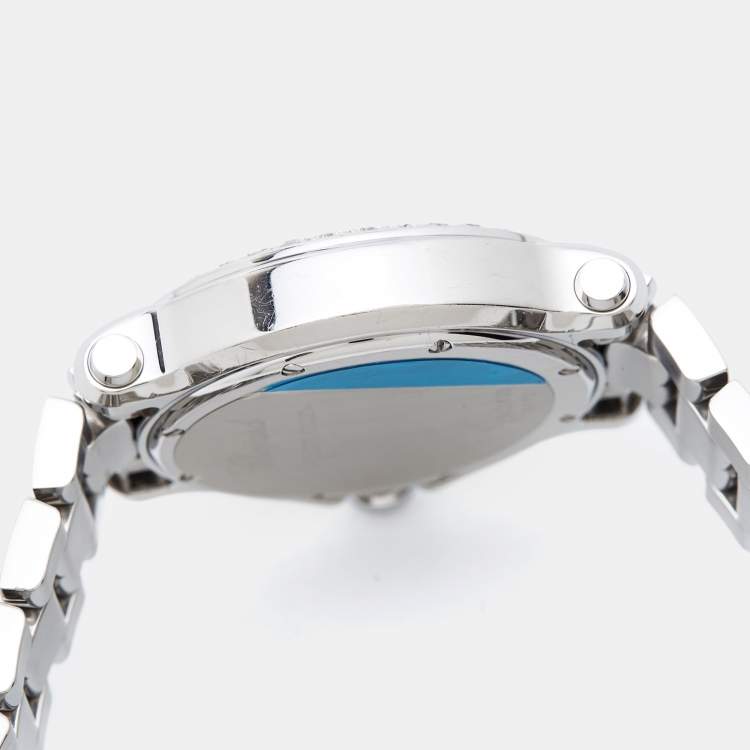 Pre Owned Chopard Mother of Pearl Diamond Stainless Steel Happy Sport 278477-3002 Women's Wristwatch 36 mm