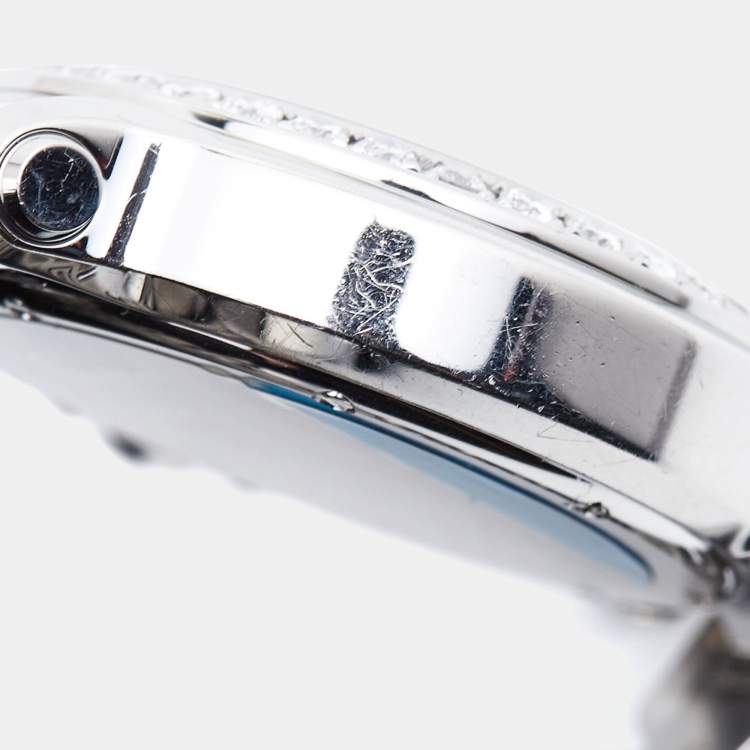 Pre Owned Chopard Mother of Pearl Diamond Stainless Steel Happy Sport 278477-3002 Women's Wristwatch 36 mm