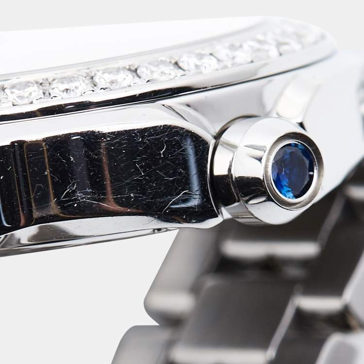 Pre Owned Chopard Mother of Pearl Diamond Stainless Steel Happy Sport 278477-3002 Women's Wristwatch 36 mm