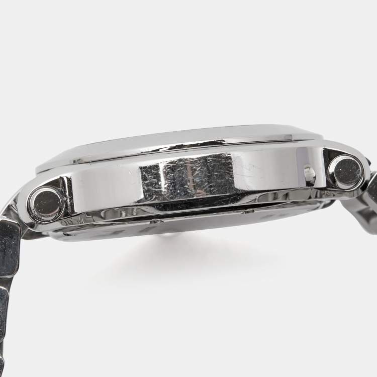 Pre Owned Chopard White Diamond Stainless Steel Happy Sport 8475 Women's Wristwatch 35 mm