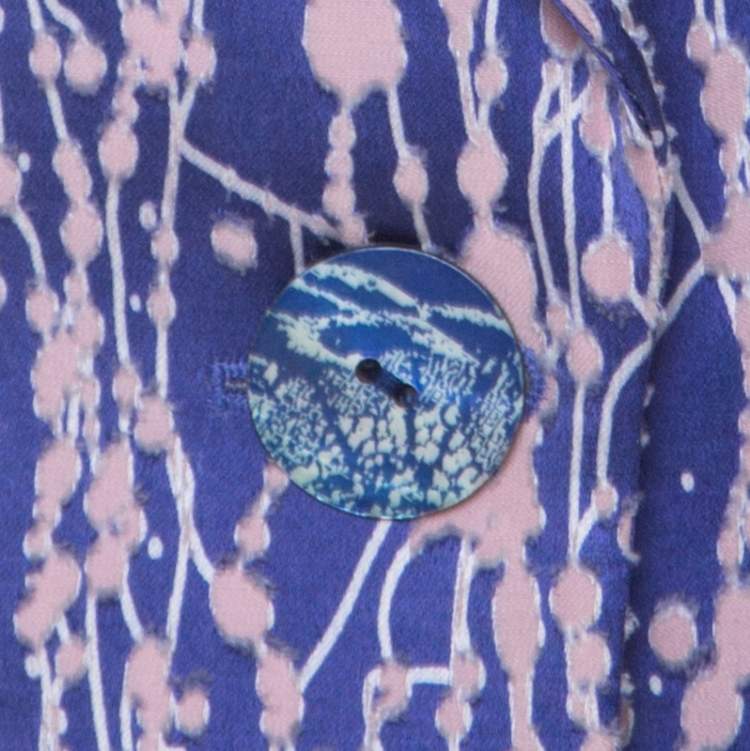مملوكة مسبقًا Christian Lacroix Purple Wool Silk Blend Burnout Blazer XL