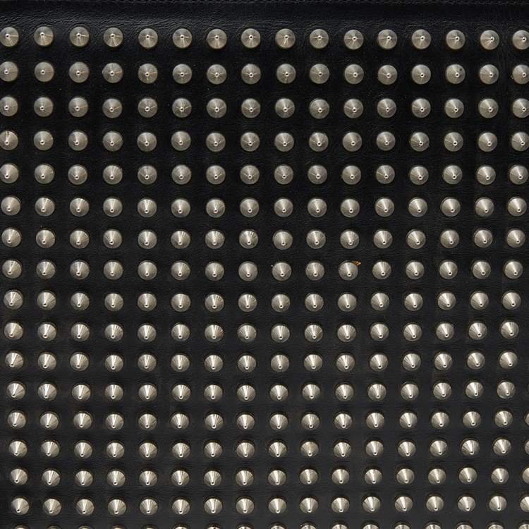 Pre Owned Christian Louboutin Black Leather Studded iPad Case