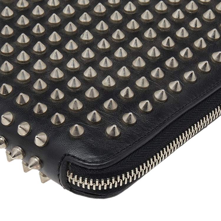 Pre Owned Christian Louboutin Black Leather Studded iPad Case
