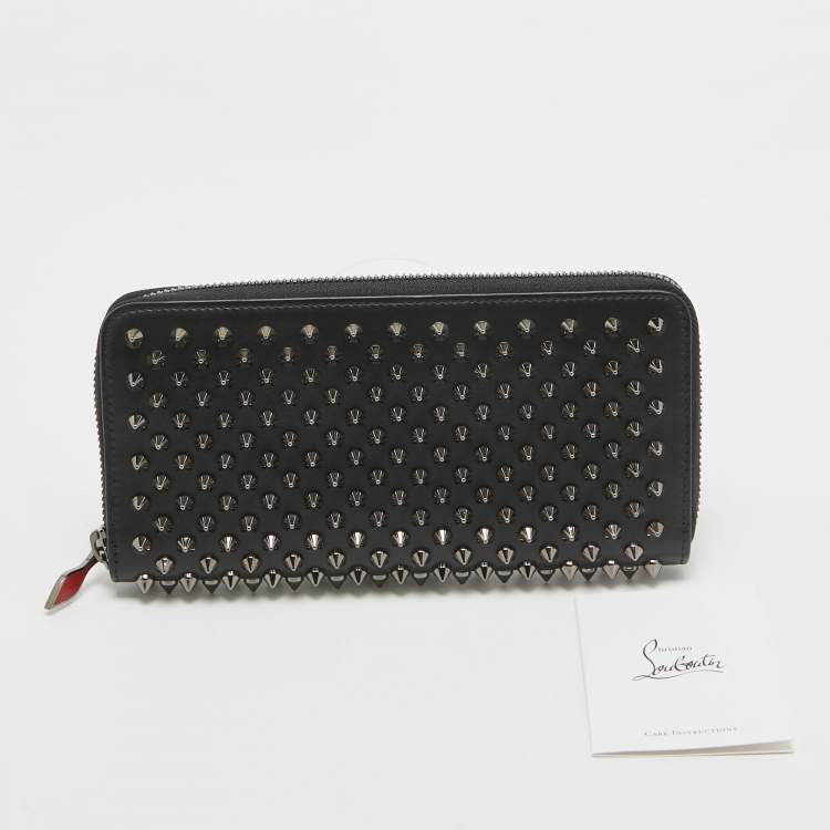 Pre Owned Christian Louboutin Black Leather Panettone Continental Wallet