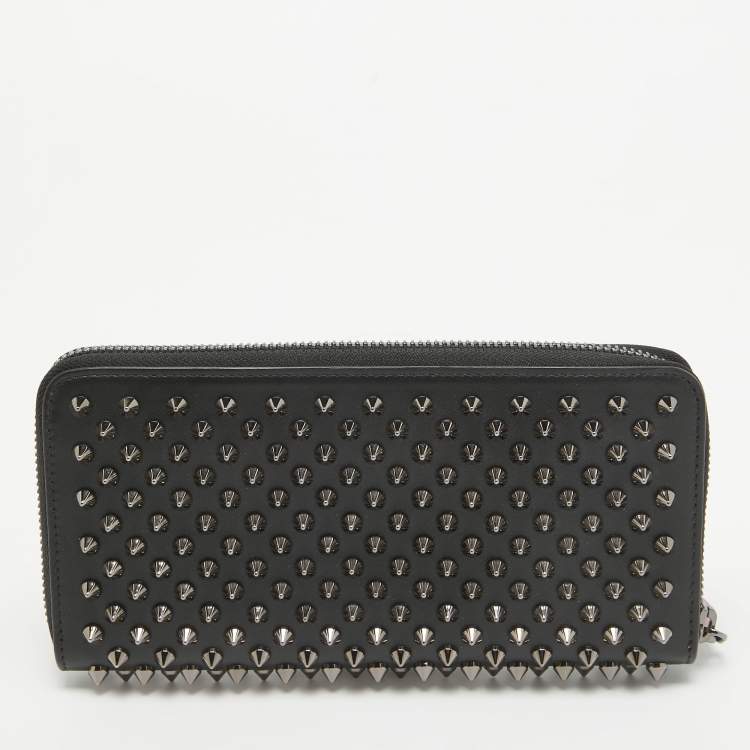 Pre Owned Christian Louboutin Black Leather Panettone Continental Wallet